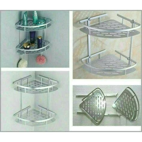 Jual RAK SUDUT ALUMINIUM RAK SUDUT KAMAR MANDI RAK DINDING TOILET