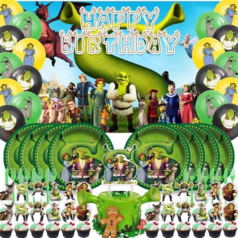 Buy Shrek Party Supplies Plates Decorations Birthday Cake Topper Banner