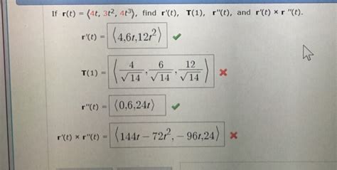 Solved If R T 4t 3t2 4t3 Find R T T And R X R