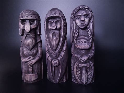 Old Norse Gods, me, wood carving, 2021 : r/Art