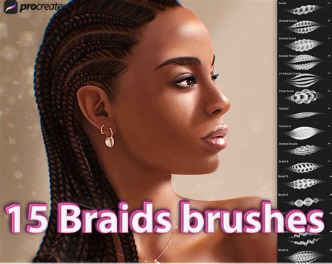 Procreate Braids Brushes Procreate Realistic Hair Brush Etsy How To Draw Hair Hair Brush