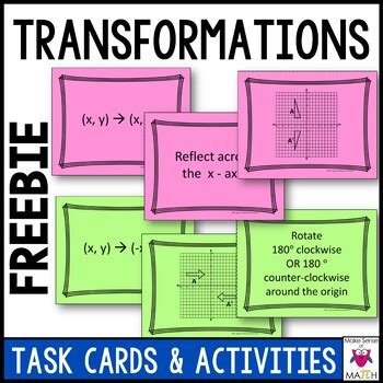 Geometric Transformations Task Cards Translate Reflect Rotate Dilate