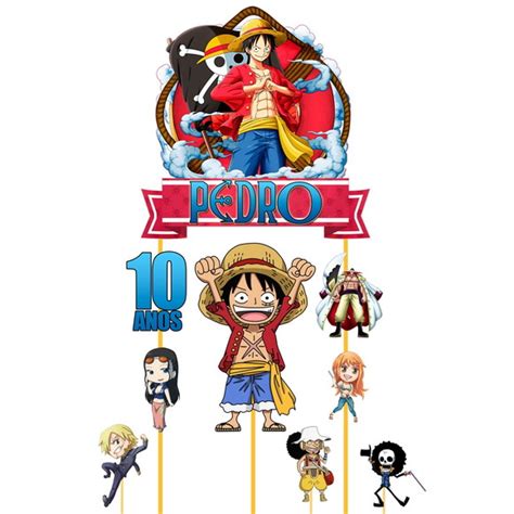 Topo De Bolo One Piece Nome E Idade Elo7 Produtos Especiais