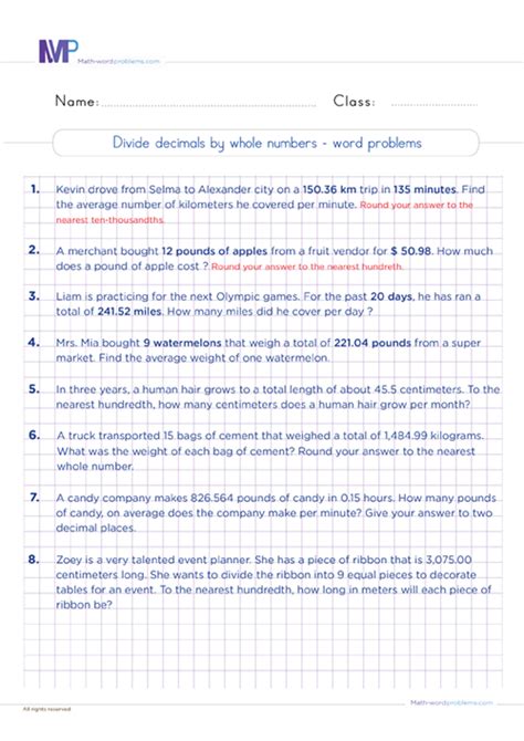 Multiply And Divide Decimals Worksheets Grade 6