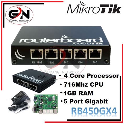 Jual Mikrotik RB450GX4 Routerboard Indoor Black Shopee Indonesia