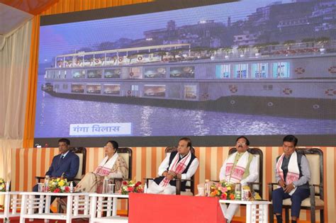 Pm Narendra Modi Flags Off Worlds Longest River Cruise Mv Ganga Vilas