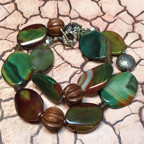 Contemporary Semi Precious Gemstone Jewelry Bold Green Etsy Canada