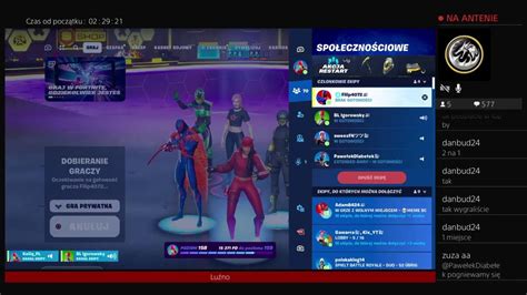 Gramy i gadamy z widzami Fortnite stream live Oceniam kanały YouTube