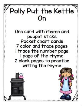 POLLY PUT THE KETTLE ON NURSERY RHYME by Book Units by Lynn | TpT