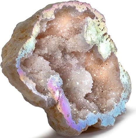 Amazon Kalifano Angel Aura Quartz Geode Titanium Bonded High