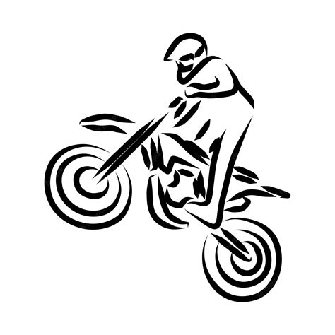 Line Drawing Of Dirt Bike Premium Ai Generated Vector