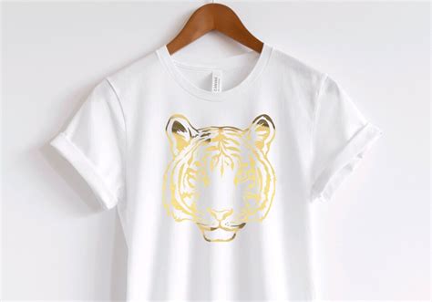 White And Gold Foil Tiger Shirtkids Foil Tiger Shirt Etsy