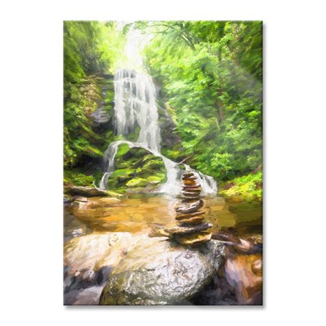 Brayden Studio Glasbild Zen Stones Von Einem Wasserfall Wayfair De