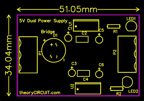 5V Dual power Supply circuit with PCB