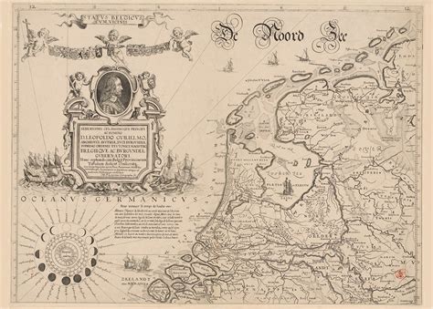 Poster Historische Kaart Noordelijke Nederlanden Plattegrond 1647 Esque