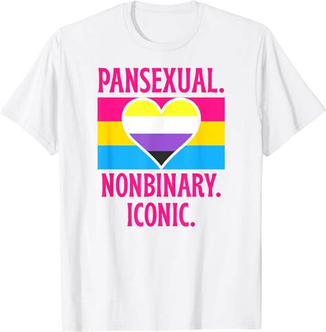 Pansexual Nonbinary Iconic Flag Heart Love Aesthetic Style T Shirt