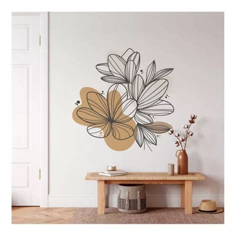 Vinilo Decorativo Flores Boho Nordico Deco Pared Adhesivo