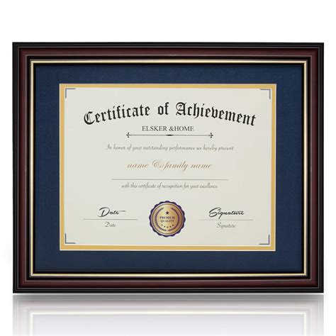 ELSKER HOME Diploma Frames 11x14 With Mat Solid Cherry Wood Display