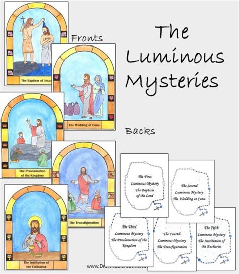 Printable Watercolor Mysteries Of The Rosary Cards Drawn2bcreative