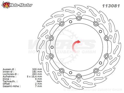 Moto Master Flame Series Floating Vorne Bremsscheiben Neu 2009 2018