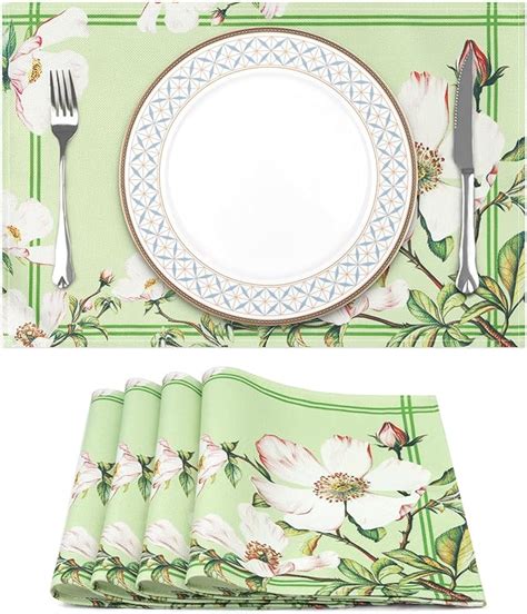 Amazon Arquiel Pink Wildflower Placemats Set Of 4 13x19 Inch