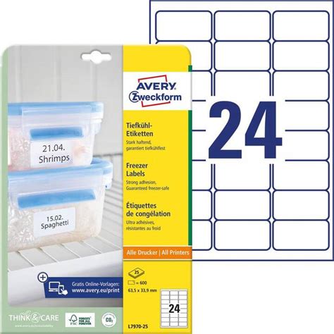 Avery Zweckform Feuilles D Tiquettes D Imprimante X Mm