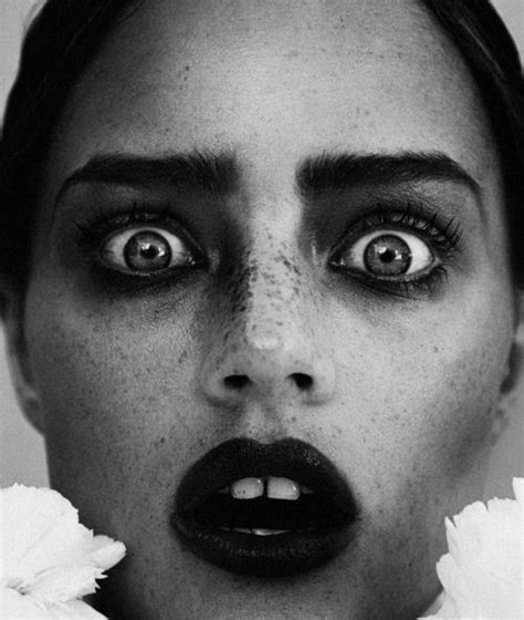 Surprised Daniella Midenge Freckles Fashion Vogue Elle Black And