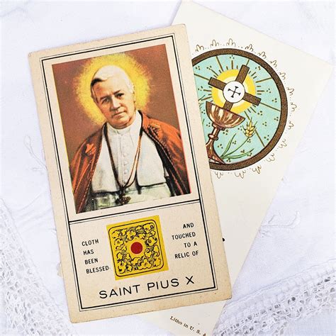 Vintage Relic Card Saint Pope Pius X Reliquary Blessed Etsy Relic