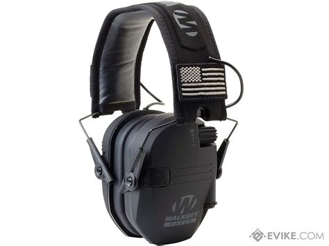 Walkers Razor Slim Electronic Ear Muff Color Patriot Black Tactical Gearapparel Ear