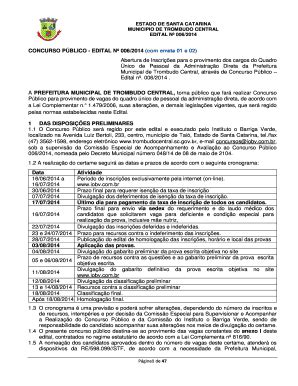 Preenchível Disponível ESTADO DE SANTA CATARINA MUNICIPIO DE TROMBUDO