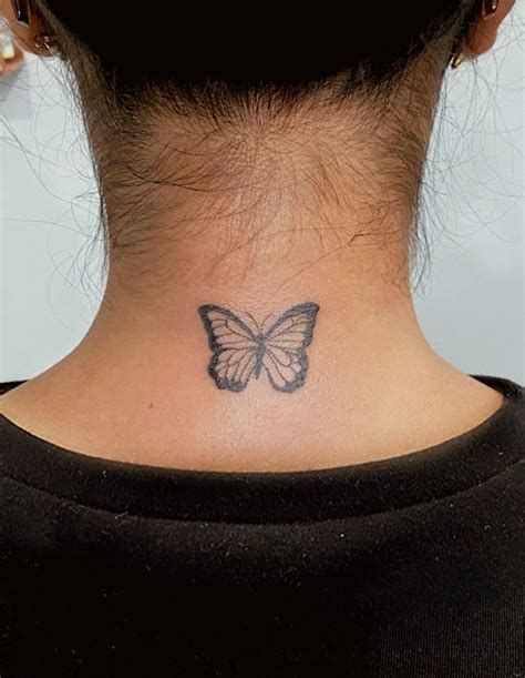 butterfly neck tattoo | Butterfly neck tattoo, Butterfly back tattoo ...