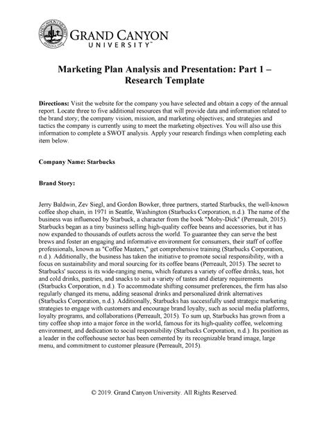 Mkt Rs Marketing Plan Analysis And Presentation Part Research