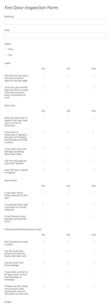 Fire Door Inspection Report Template Web This Checklist Is Based On