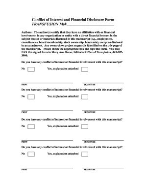 Conflict Of Interest Form Template Complete With Ease Airslate Signnow