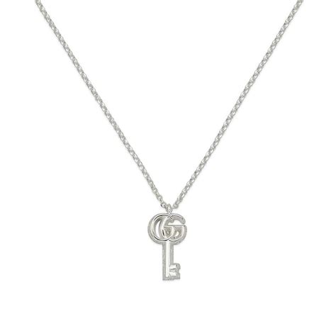 Gucci GG Marmont Sterling Silver Key Necklace YBB770723001 Francis