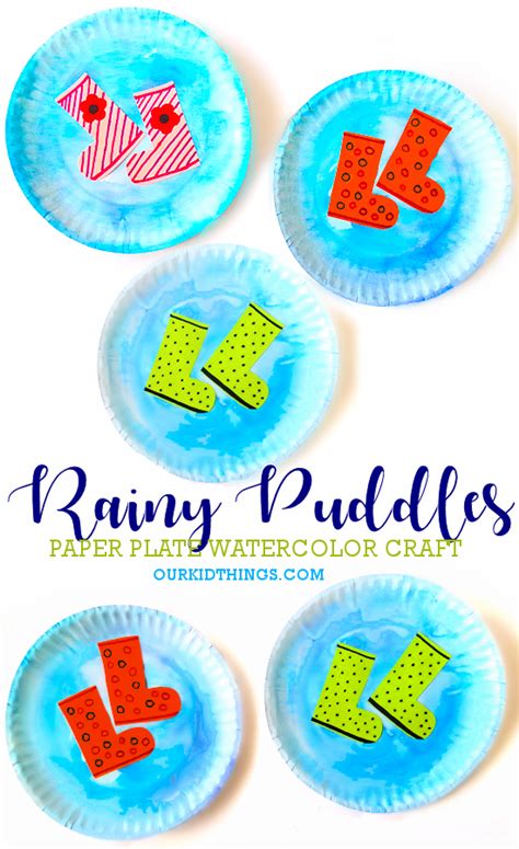 Paper Plate Watercolor Puddle Craft Our Kid Things