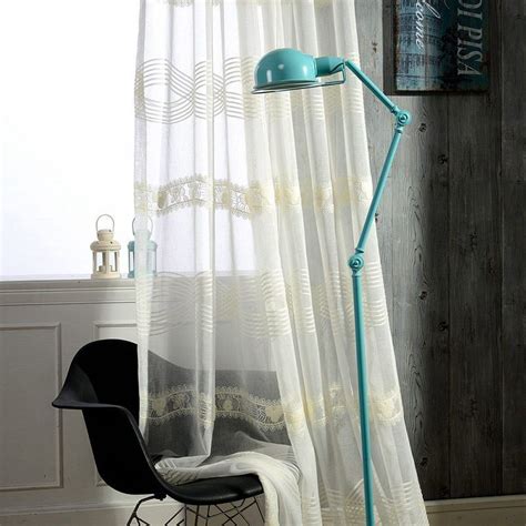 Embroidered Sheer Curtain Minimalist Classical Voile Sheer Living Room