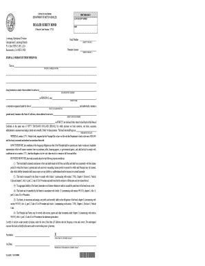 Fillable Online Dmv Ca OL 25 Dealer Surety Bond Index Ready This Form