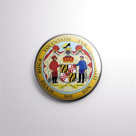 State Seal Of Maryland Pin Back Button Badge Size 125in Etsy