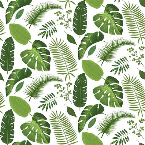 Premium Vector Seamless Tropical Leaves Pattern Summer Design