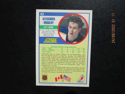 Free Shipping Score Alexander Mogilny Rookie Card Near Mint