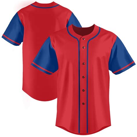 Red Baseball Jersey For Men Blank Baseball Jersey Button Down Shirts