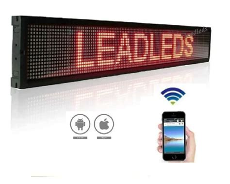 Cartel Led Programable Wifi Din Mico Rojo Metro