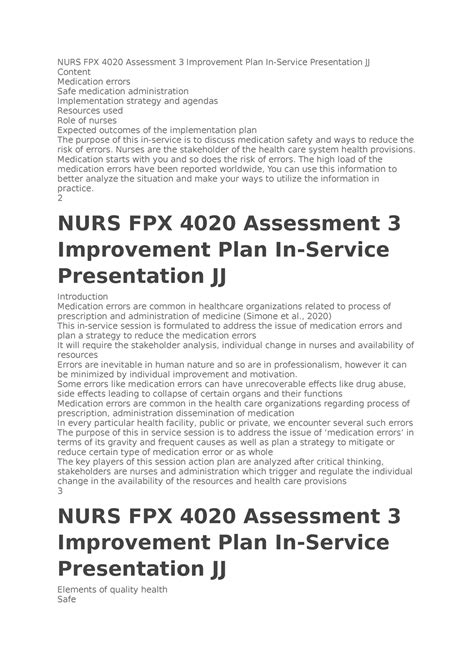 Physical Properties Nurs Fpx Assessment Improvement Plan In