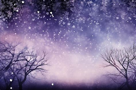 Premium AI Image | A purple sky with the snow falling on it