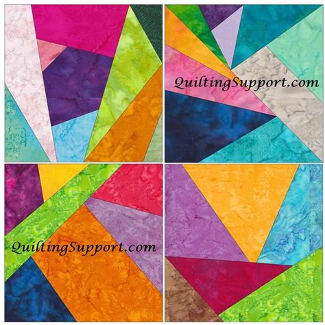 Crazy Patch Quilt Set 8 Paper Foundation Piecing Quilting 4 Etsy