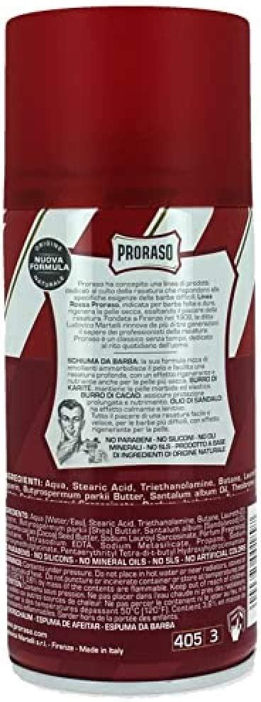 Proraso Espuma para Afeitar Sándalo y Manteca de Karité Humectante