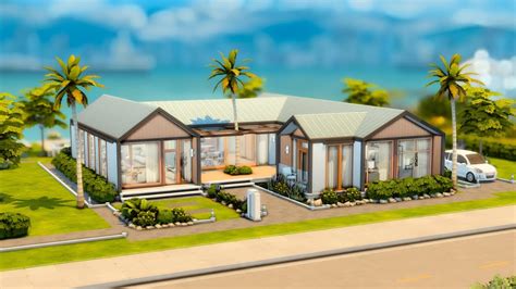 San Sequoia Seaside Modern House The Sims 4 Speed Build No Cc Youtube