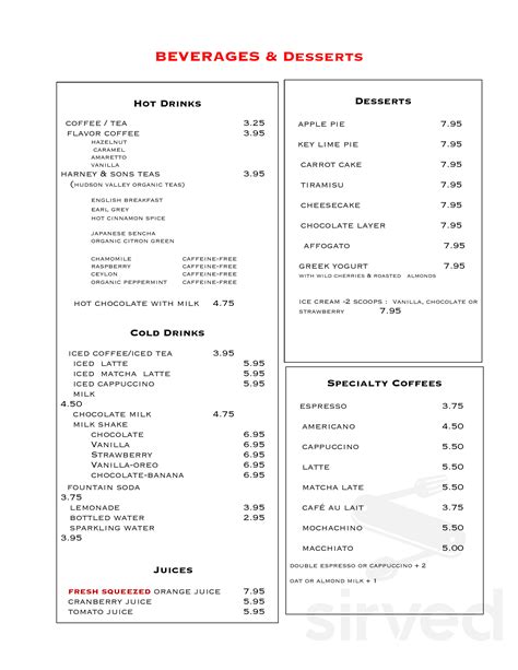 Bus Stop Cafe menu in New York, New York, USA