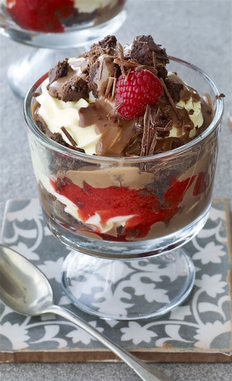 Chocolate Brownie And Raspberry Trifles Recipe Recipe Desserts